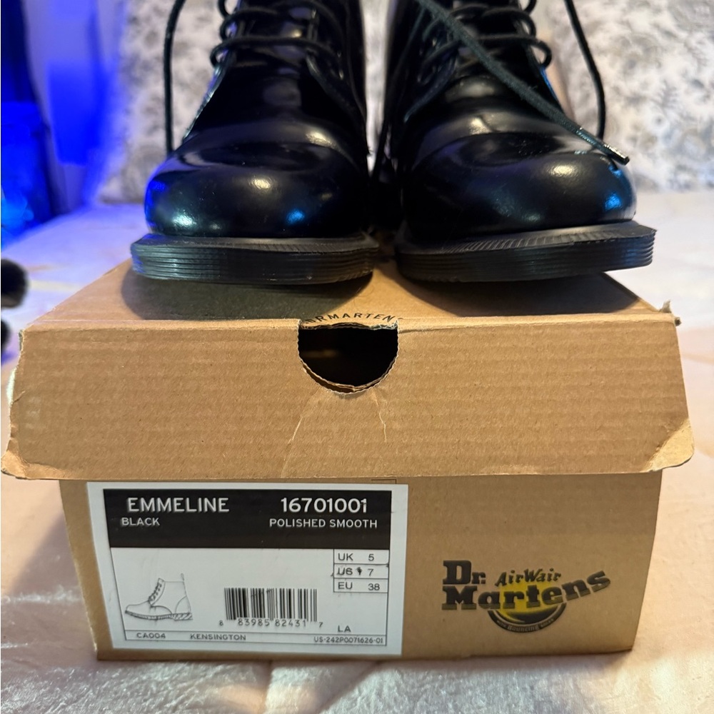 Dr. Martens Emmeline Black Polished Boots